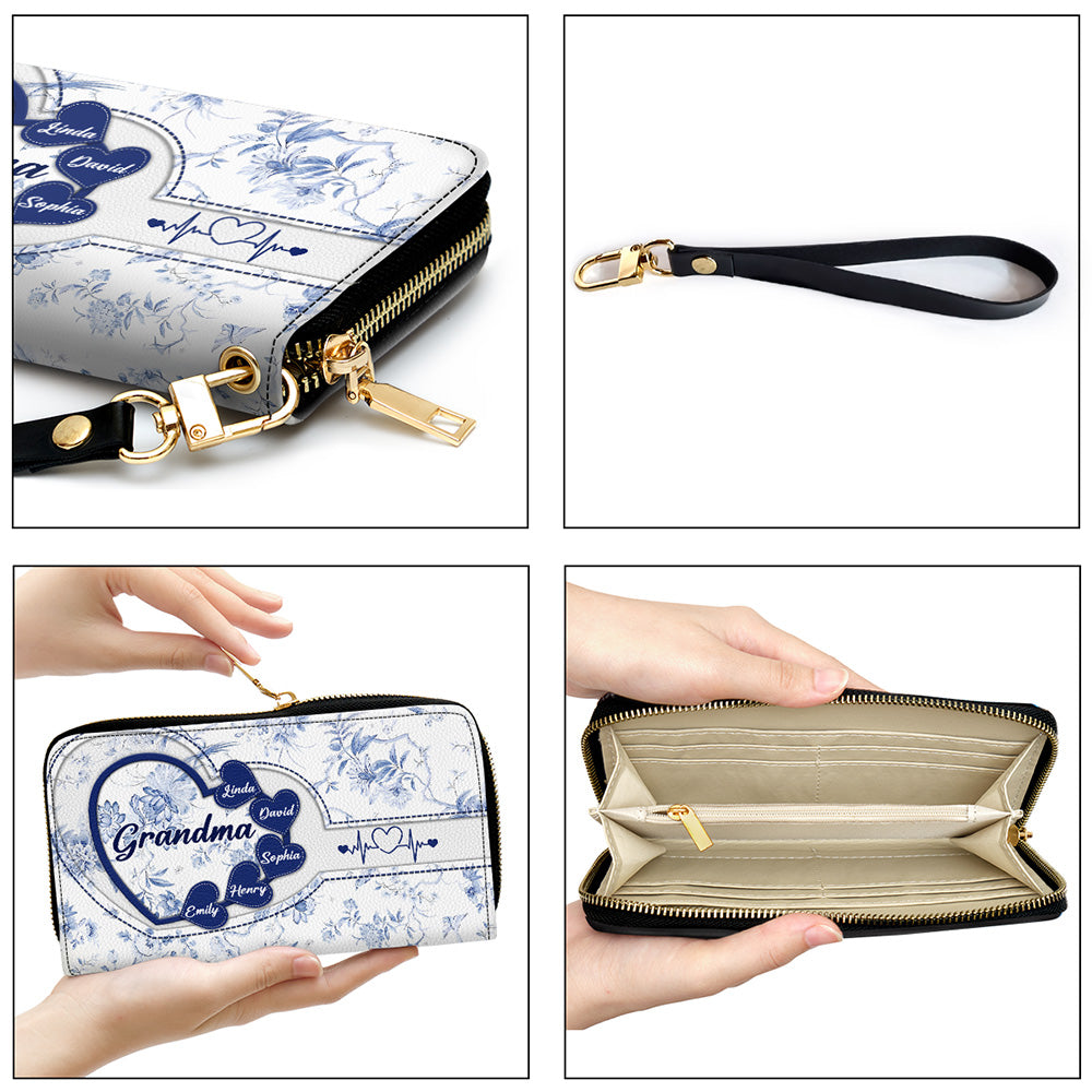 Love Being Grandma - Personalized Custom Leather Wallet