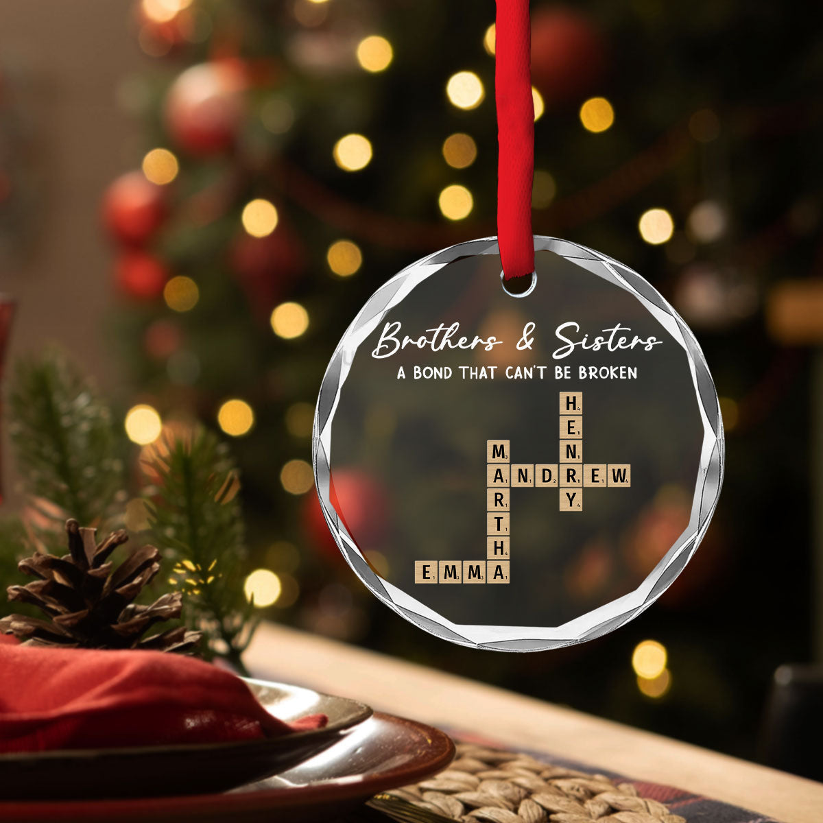 Siblings Make Ordinary Days Special - Personalized Custom Glass Ornament