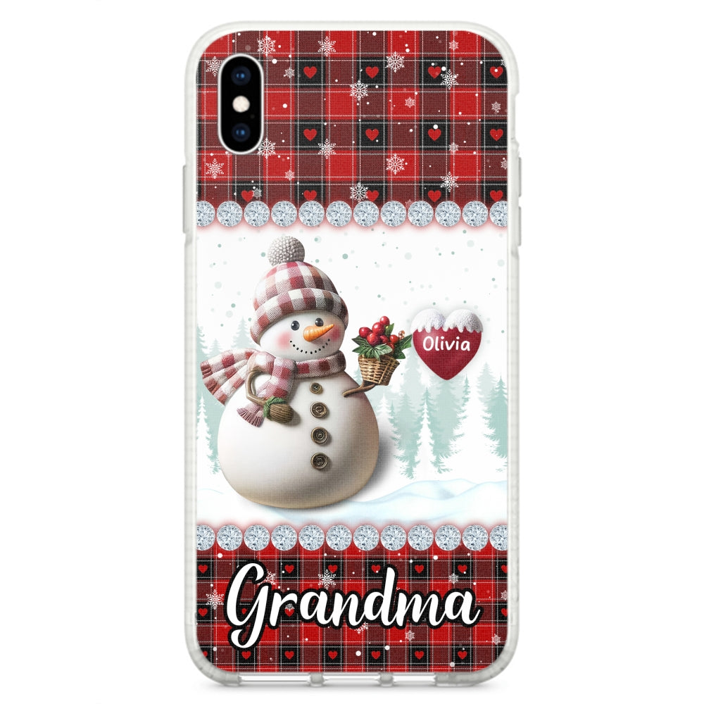 Happy Christmas Snowman Grandma - Personalized Custom Phone Case