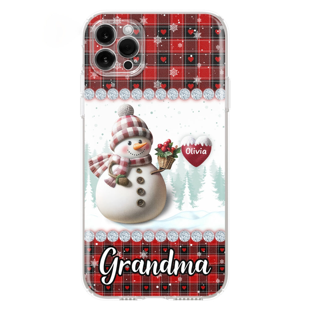 Happy Christmas Snowman Grandma - Personalized Custom Phone Case