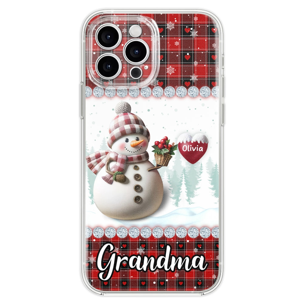 Happy Christmas Snowman Grandma - Personalized Custom Phone Case