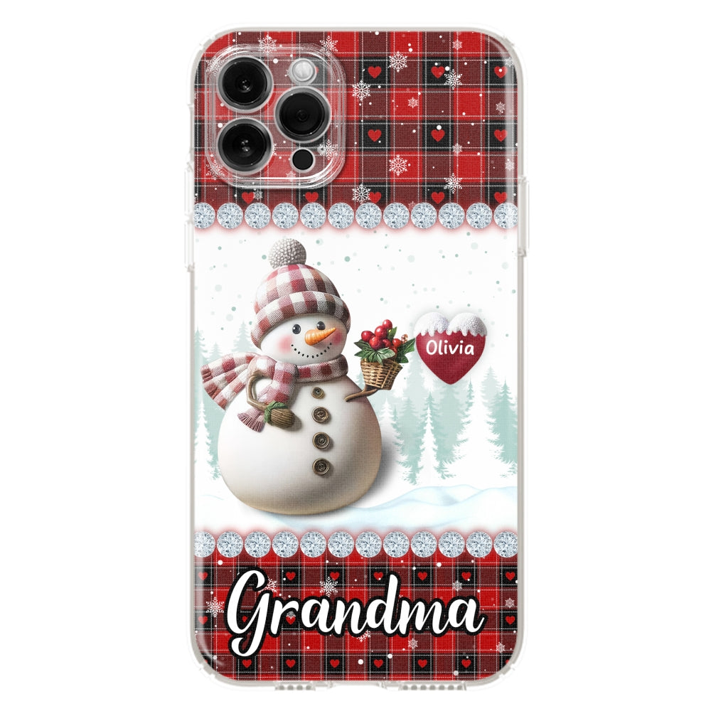 Happy Christmas Snowman Grandma - Personalized Custom Phone Case
