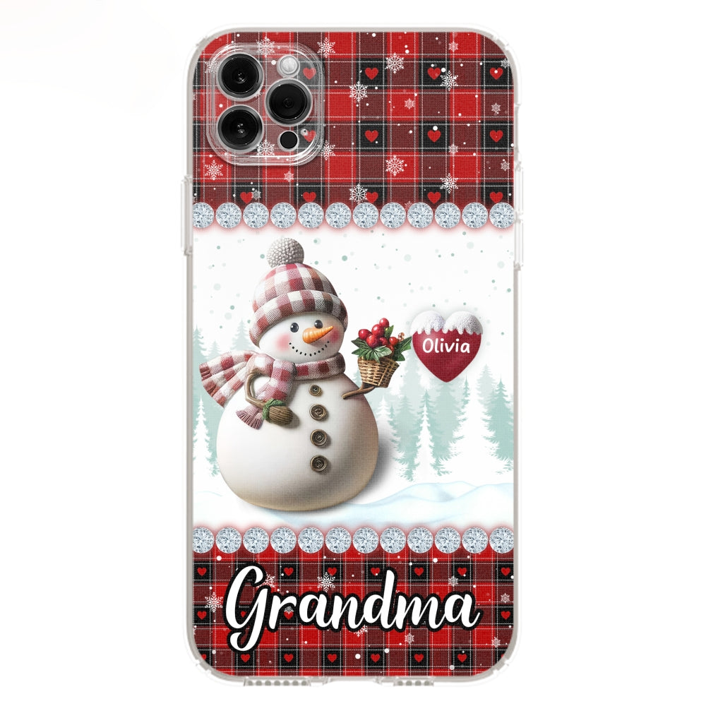 Happy Christmas Snowman Grandma - Personalized Custom Phone Case