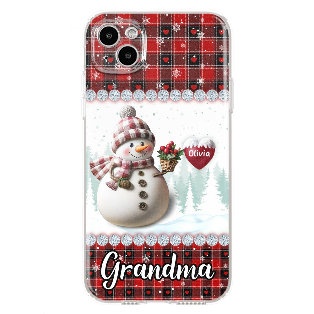 Happy Christmas Snowman Grandma - Personalized Custom Phone Case