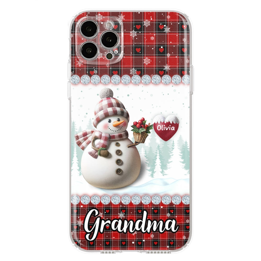 Happy Christmas Snowman Grandma - Personalized Custom Phone Case
