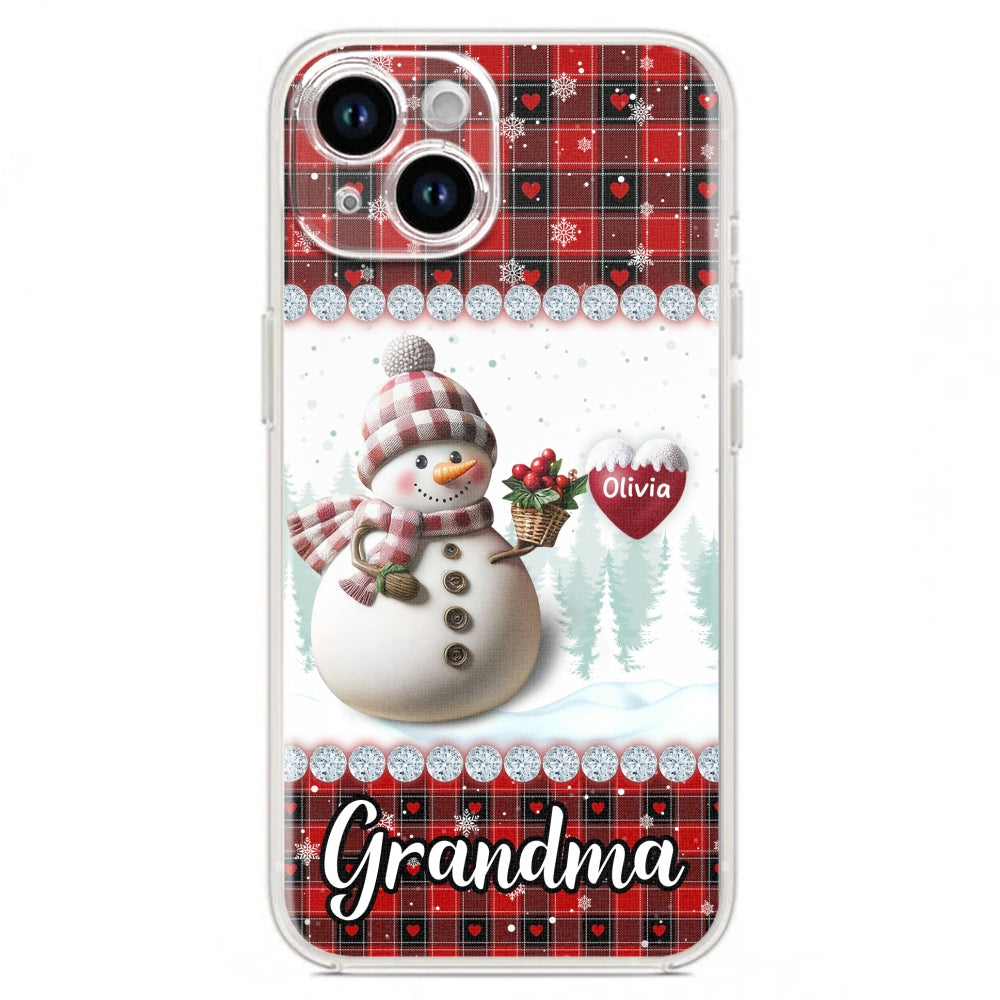 Happy Christmas Snowman Grandma - Personalized Custom Phone Case