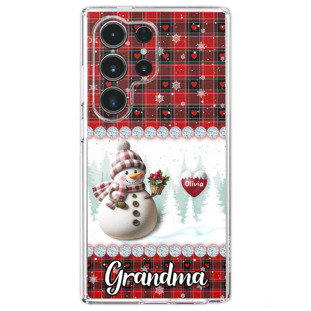 Happy Christmas Snowman Grandma - Personalized Custom Phone Case