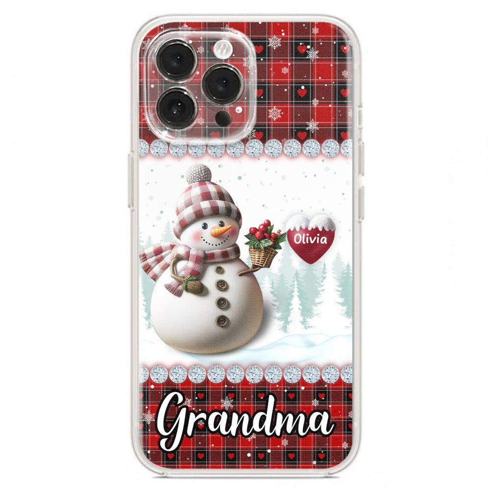 Happy Christmas Snowman Grandma - Personalized Custom Phone Case