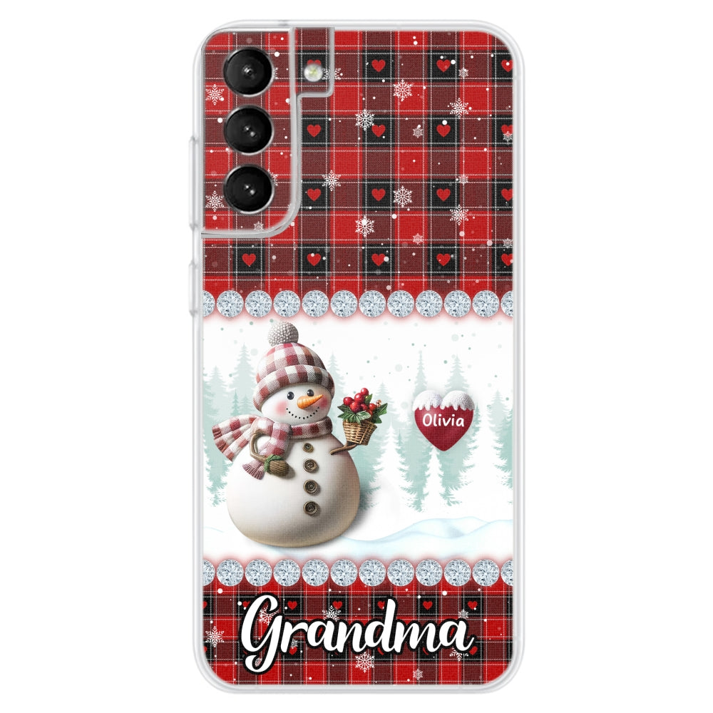 Happy Christmas Snowman Grandma - Personalized Custom Phone Case
