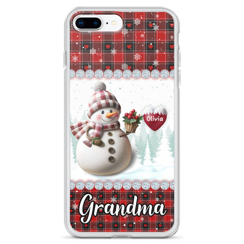 Happy Christmas Snowman Grandma - Personalized Custom Phone Case