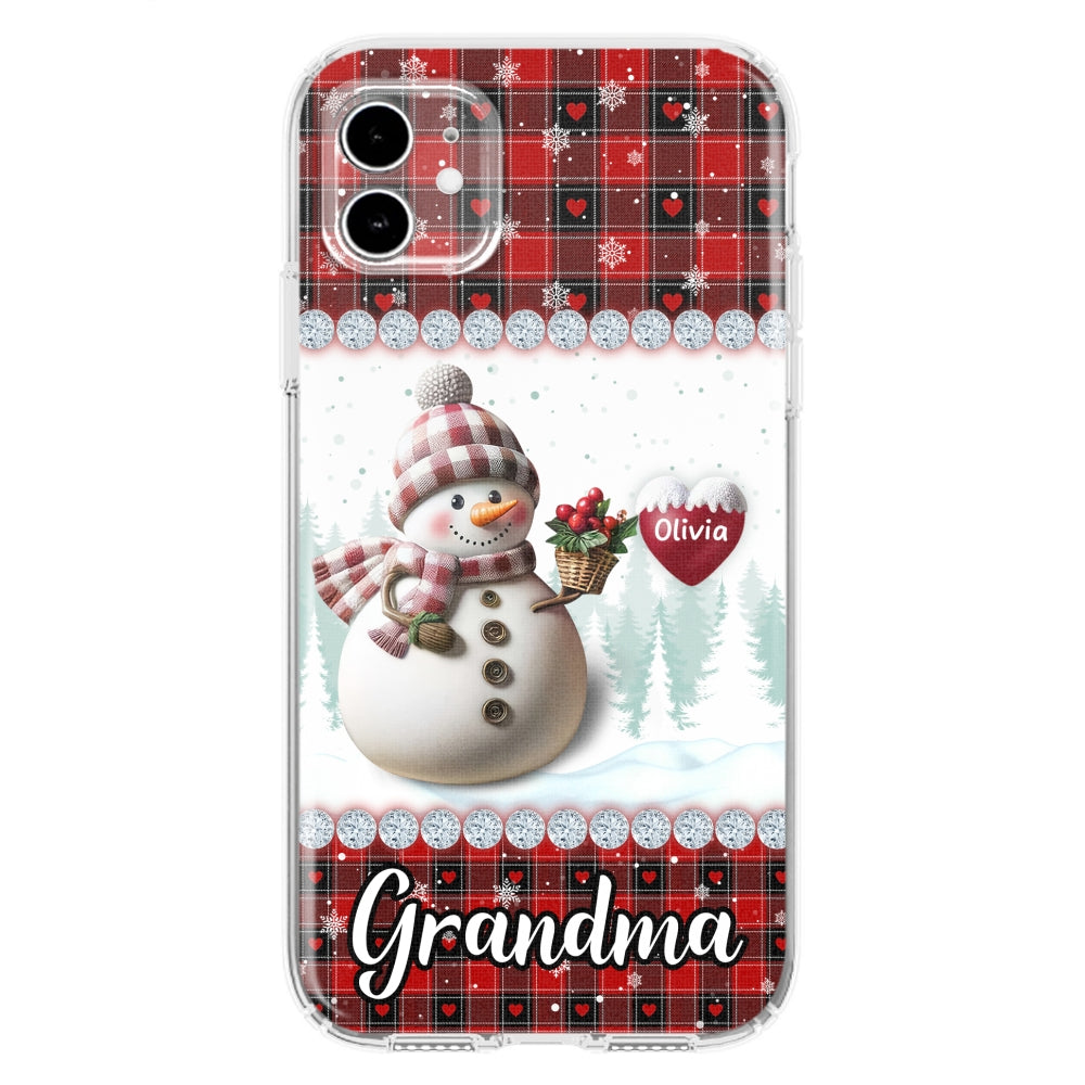Happy Christmas Snowman Grandma - Personalized Custom Phone Case
