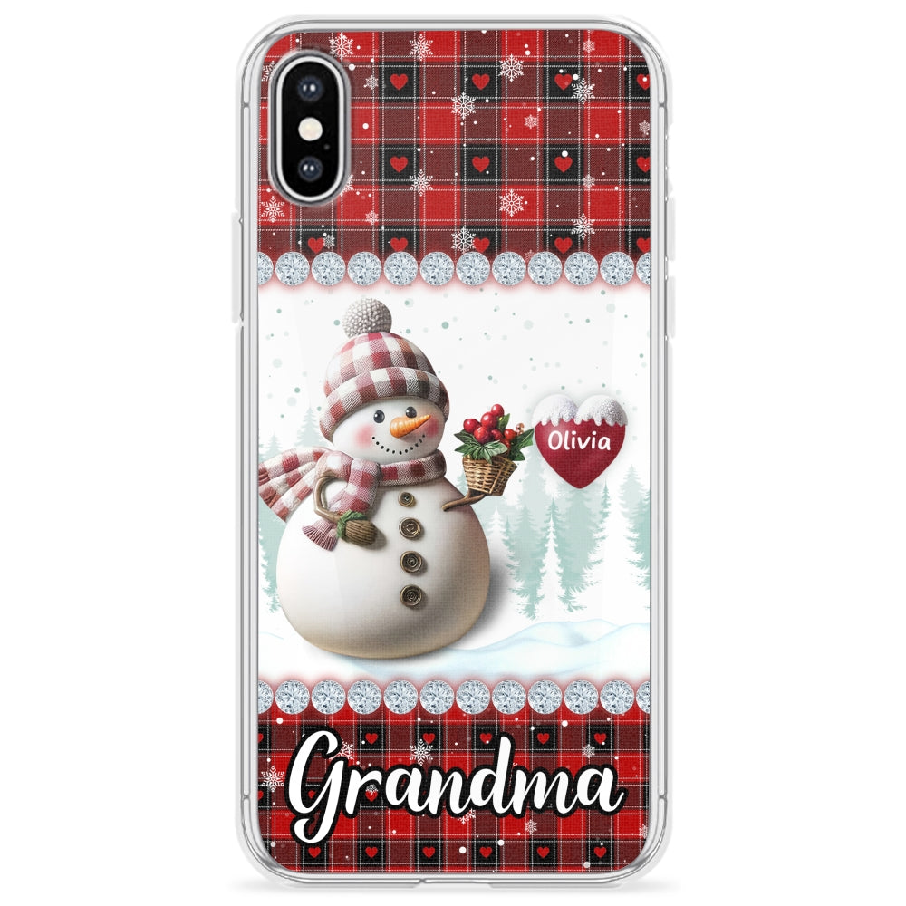 Happy Christmas Snowman Grandma - Personalized Custom Phone Case