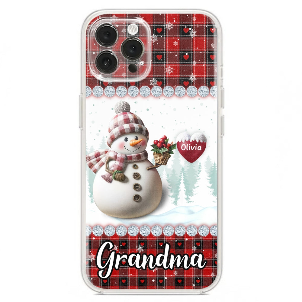 Happy Christmas Snowman Grandma - Personalized Custom Phone Case