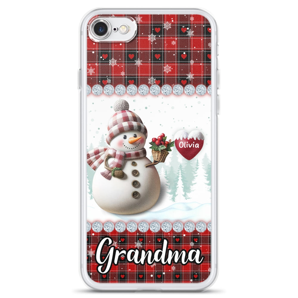 Happy Christmas Snowman Grandma - Personalized Custom Phone Case