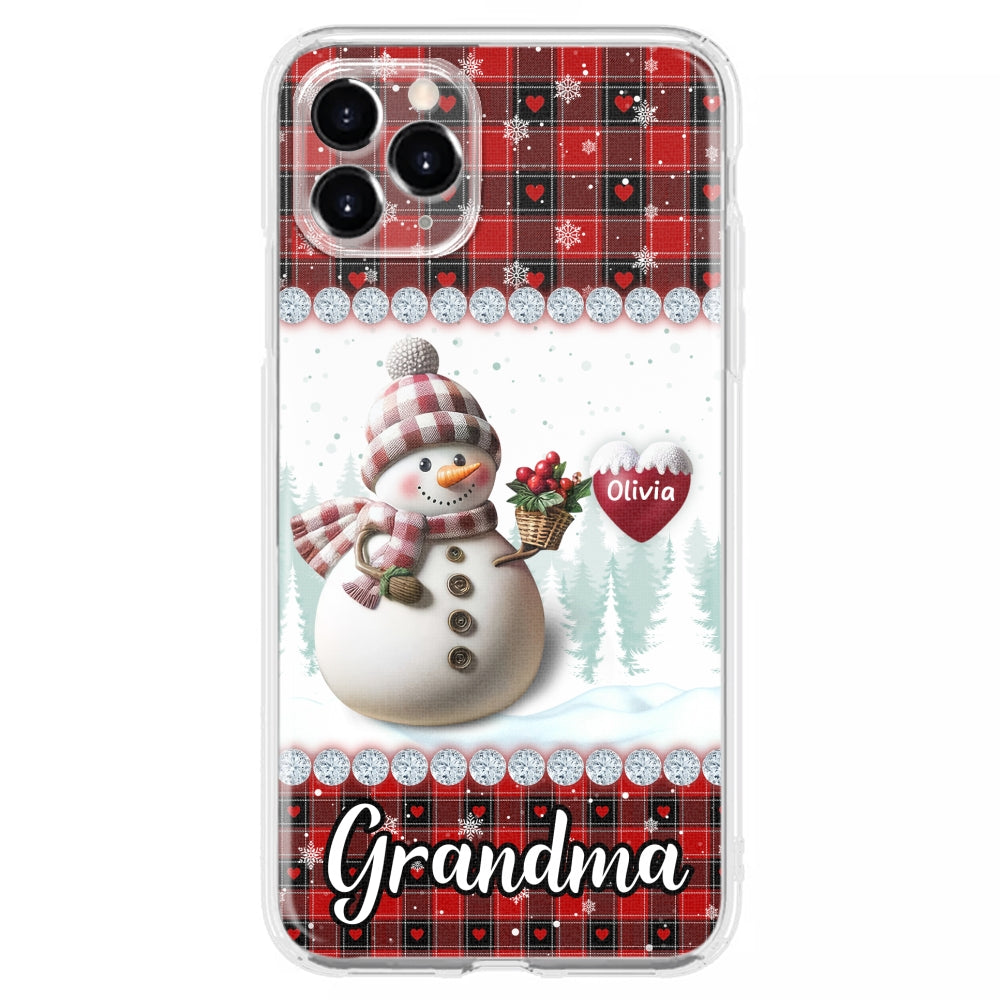Happy Christmas Snowman Grandma - Personalized Custom Phone Case