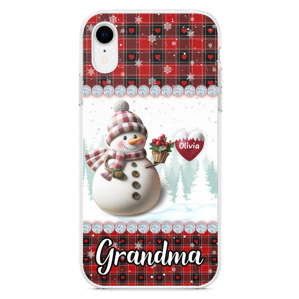 Happy Christmas Snowman Grandma - Personalized Custom Phone Case