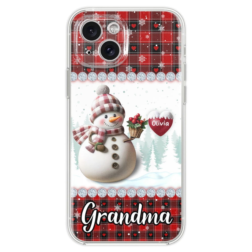 Happy Christmas Snowman Grandma - Personalized Custom Phone Case