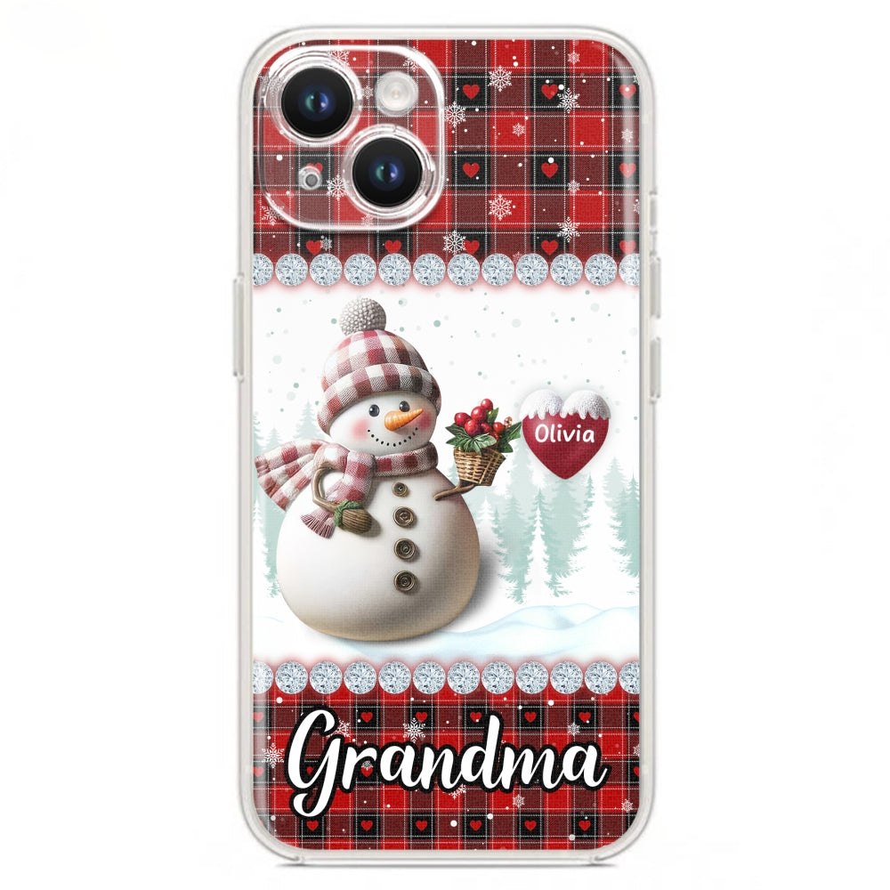 Happy Christmas Snowman Grandma - Personalized Custom Phone Case