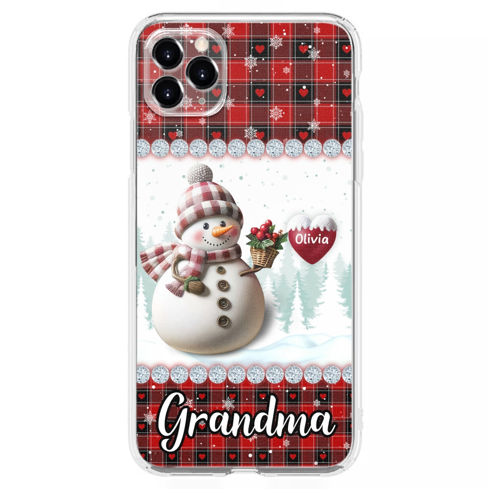 Happy Christmas Snowman Grandma - Personalized Custom Phone Case