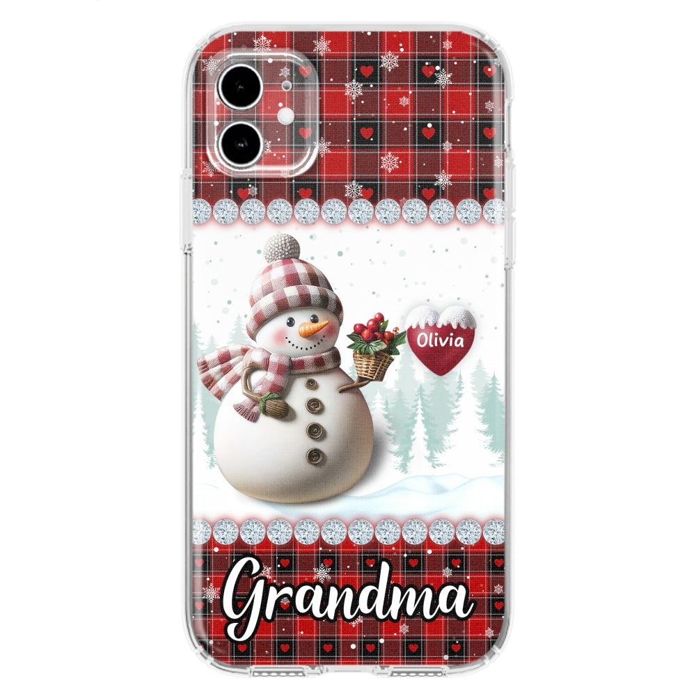 Happy Christmas Snowman Grandma - Personalized Custom Phone Case