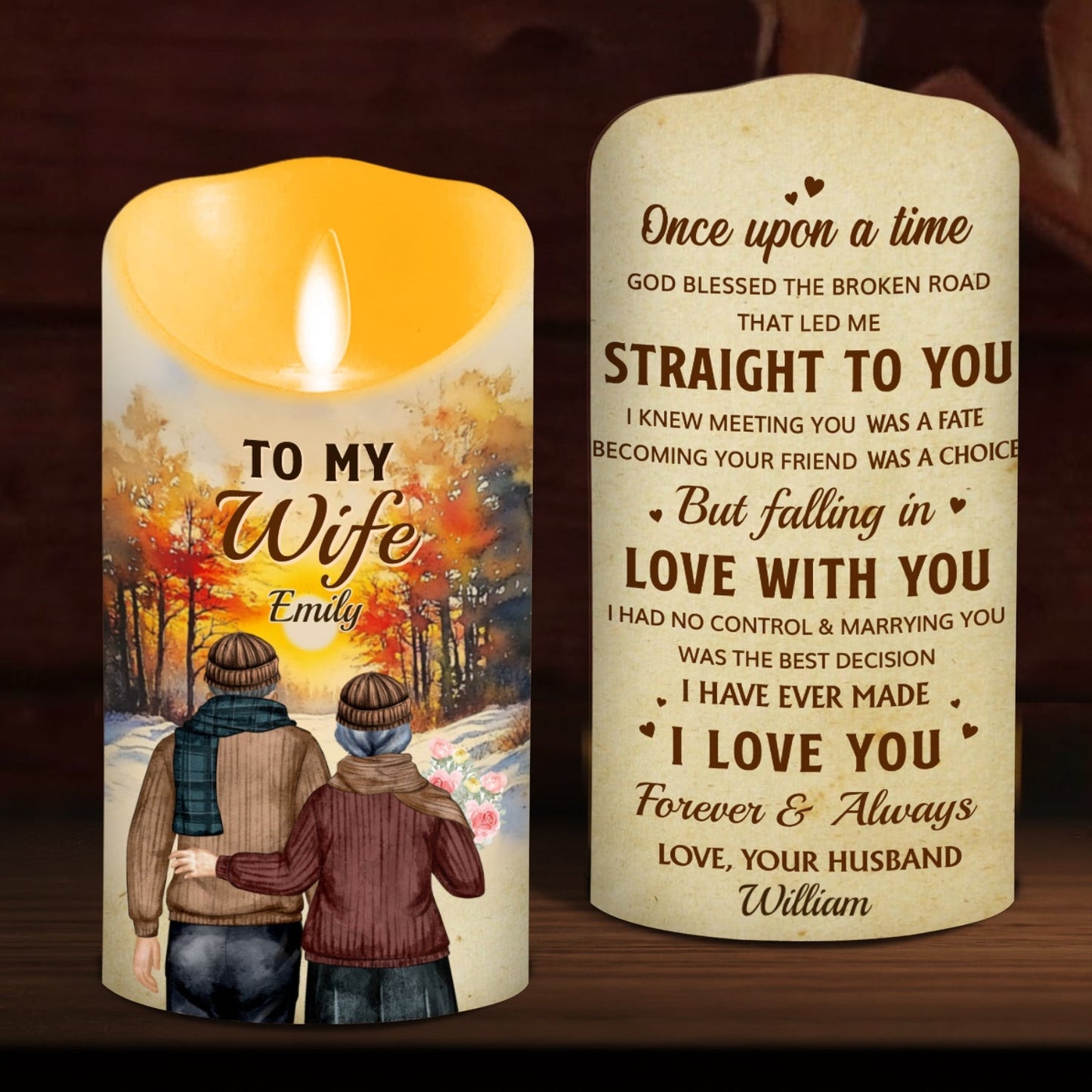 Marrying You Was The Best Decision - Personalized Custom LED Candle