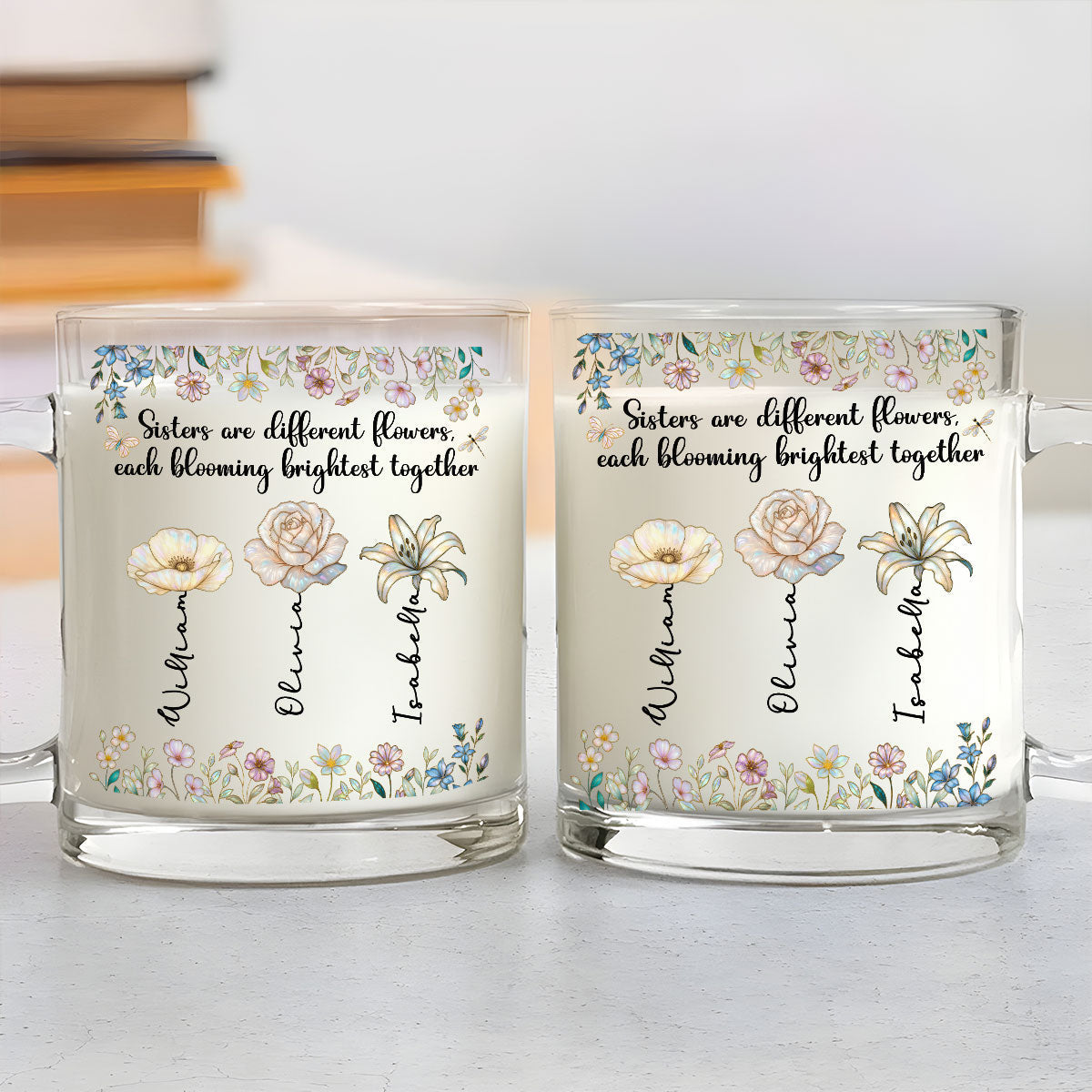 Blooming Together - Personalized Custom Glass Mug