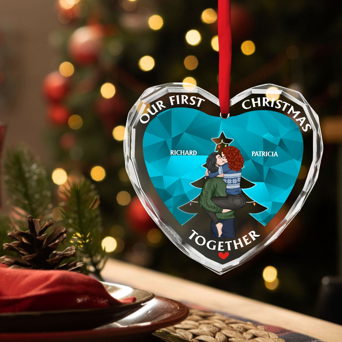First Love - Personalized Custom Glass Ornament
