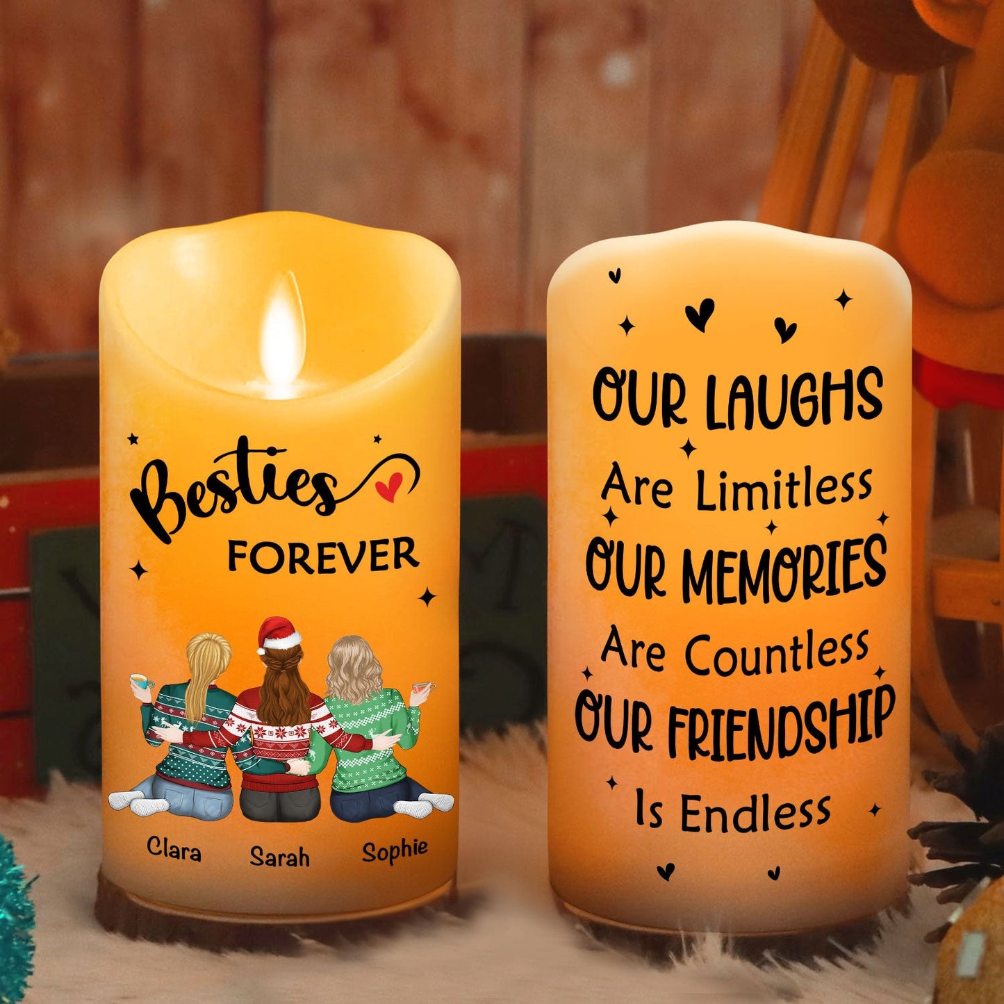 Our Friendship Is Endless - Personalized Custom LED Candle