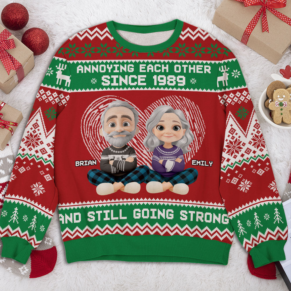 Annoying Each Other Cartoonized - Personalized Custom All-Over-Print Sweatshirt