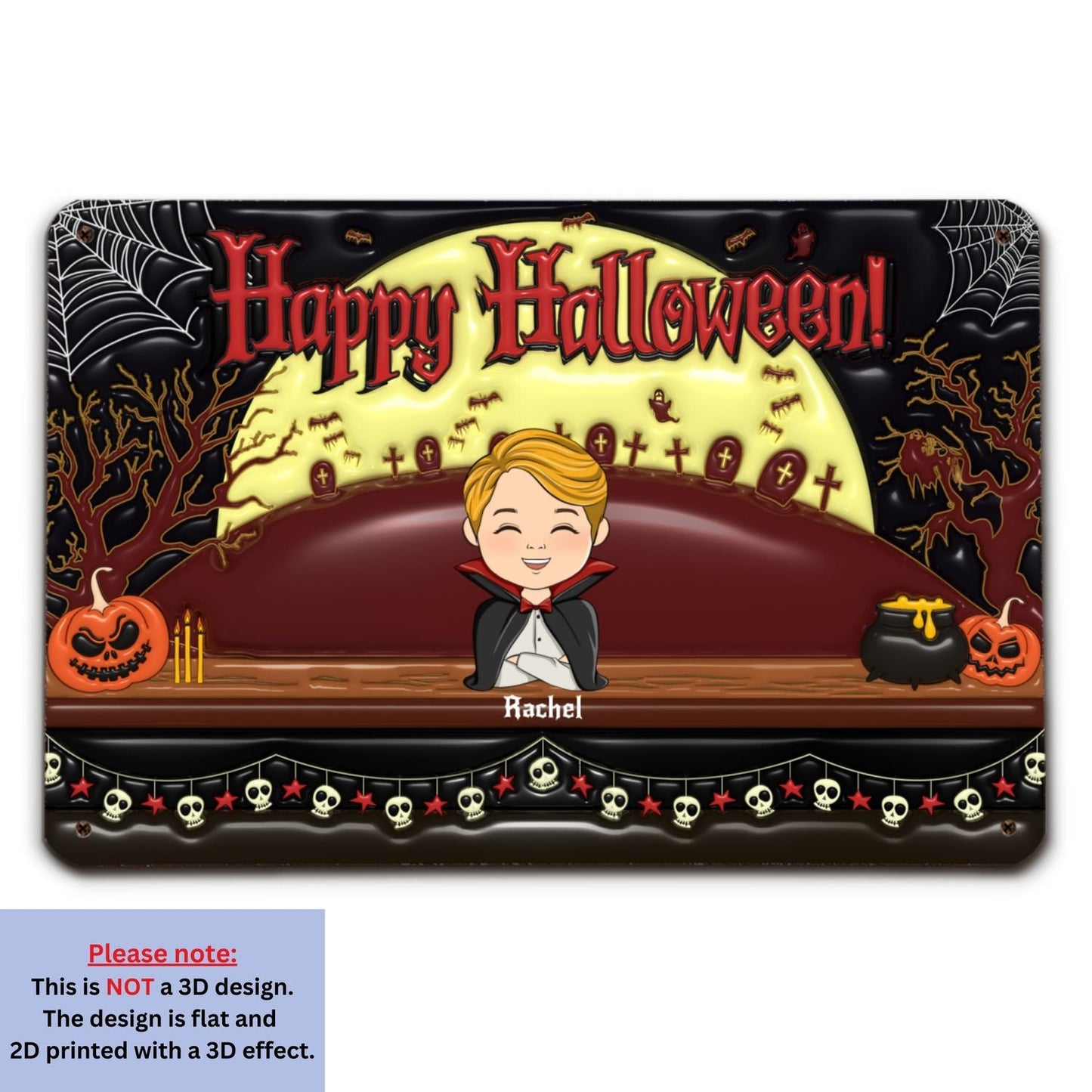 On Hallow Day - Personalized Custom 3D Inflated Effect Metal Sign