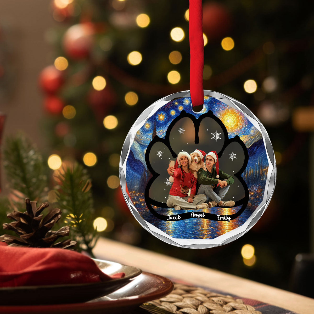 Here With Each Other Photo - Personalized Custom Glass Ornament