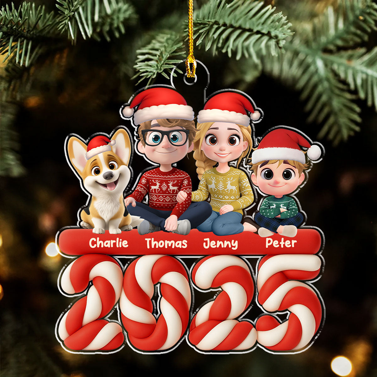 Family Marshamallow - Personalized Custom Acrylic Ornament