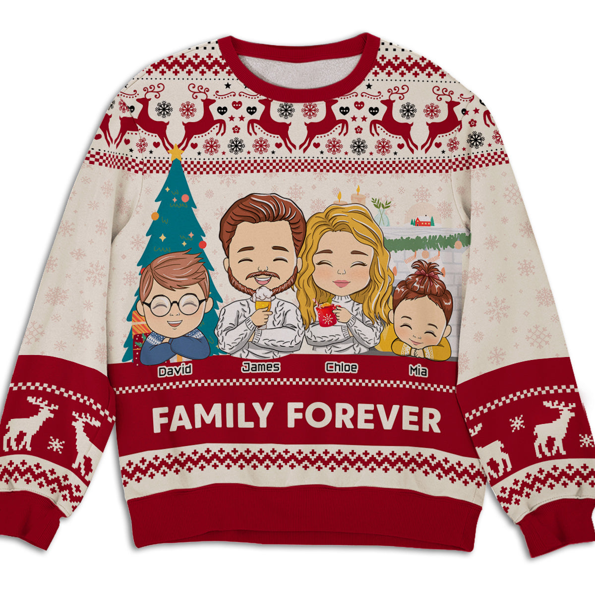 Family Forever - Personalized Custom All-Over-Print Sweatshirt