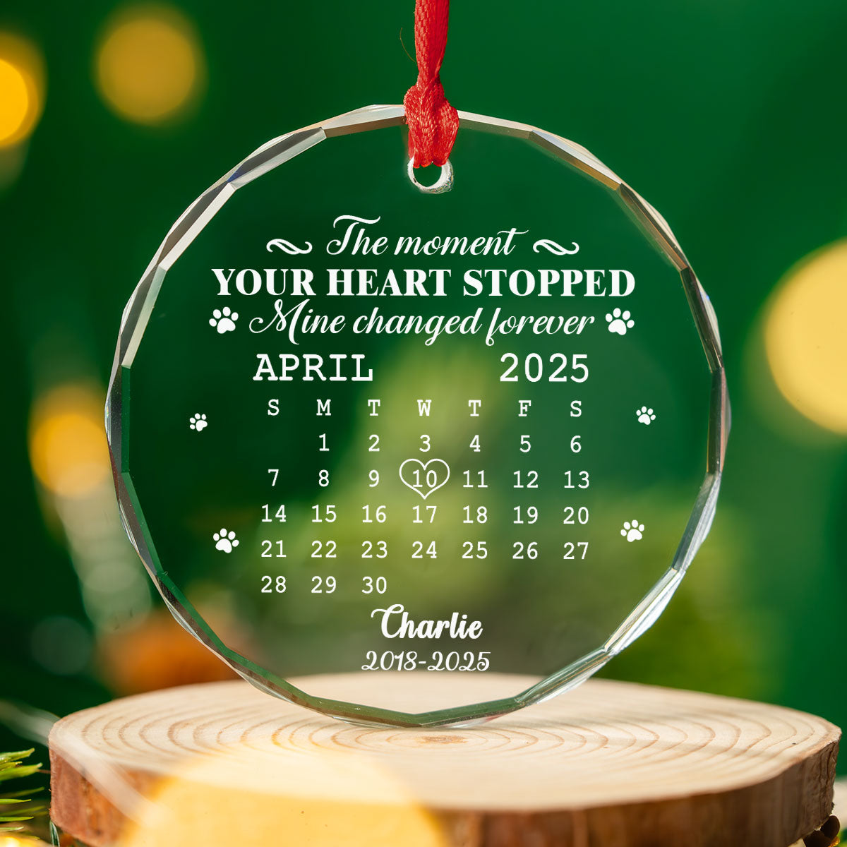 The Moment Your Heart Stopped - Personalized Custom Glass Ornament