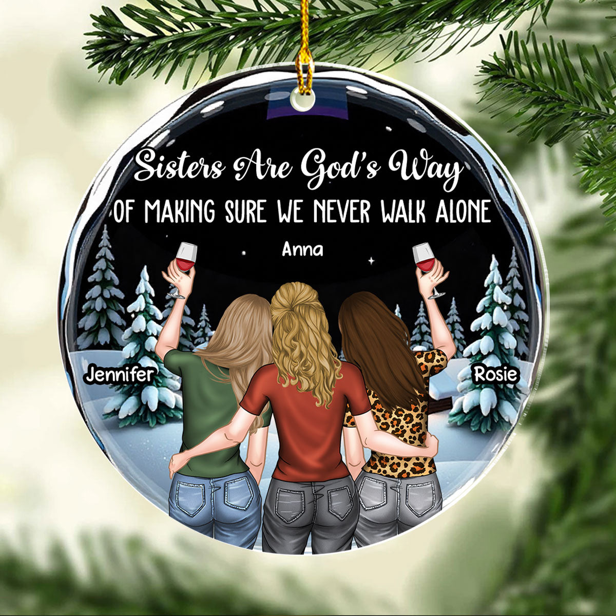 Friends We Never Walk Alone - Personalized Custom Acrylic Ornament
