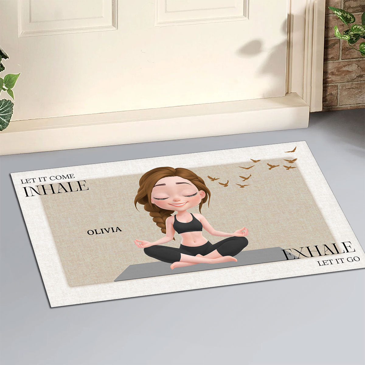 Inhale In Exhale Out - Personalized Custom Doormat