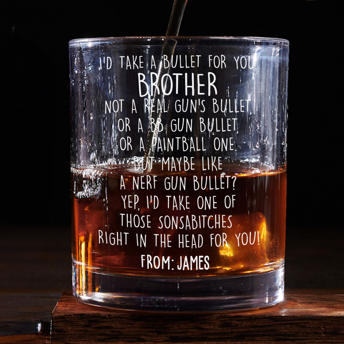 Right In The Head For You - Personalized Custom Whiskey Glass