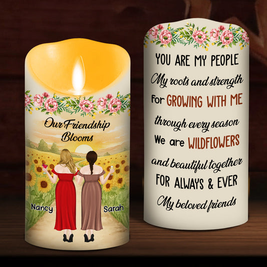 Wildflower Friendship - Personalized Custom LED Candle