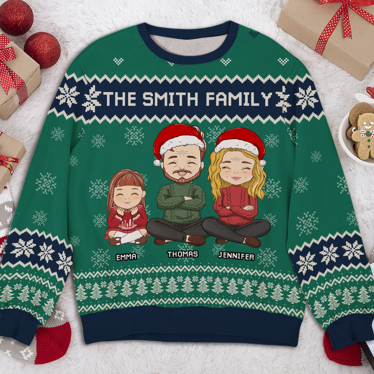 Family Christmas Together - Personalized Custom All-Over-Print Sweatshirt