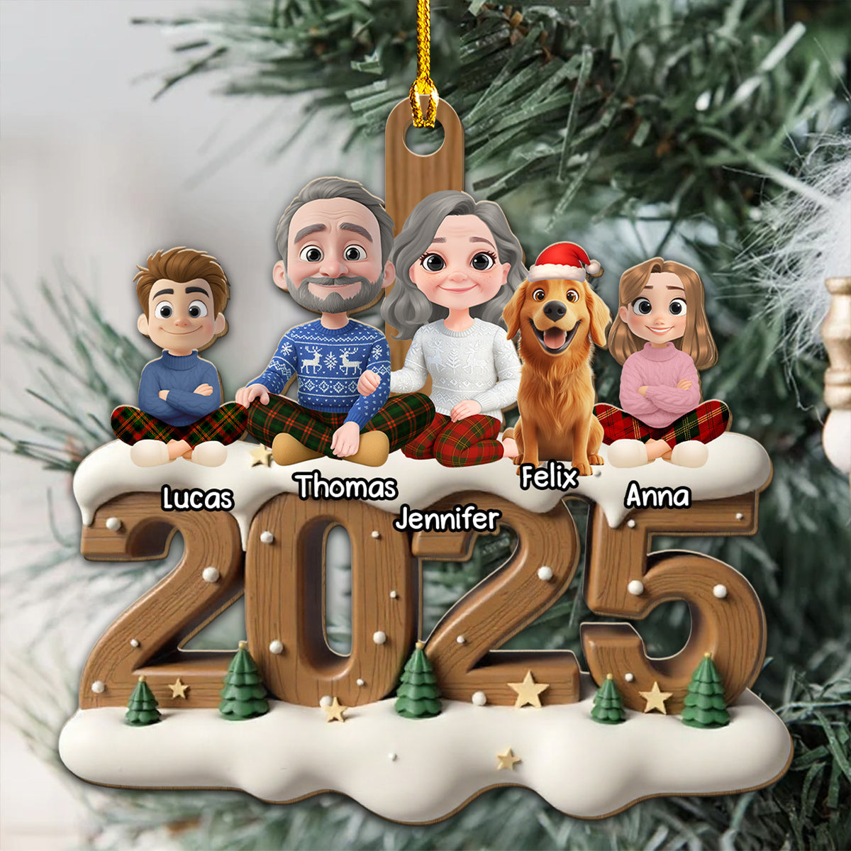 As A Family Onwards Extended Ver - Personalized Custom 3D Effect Wood Ornament
