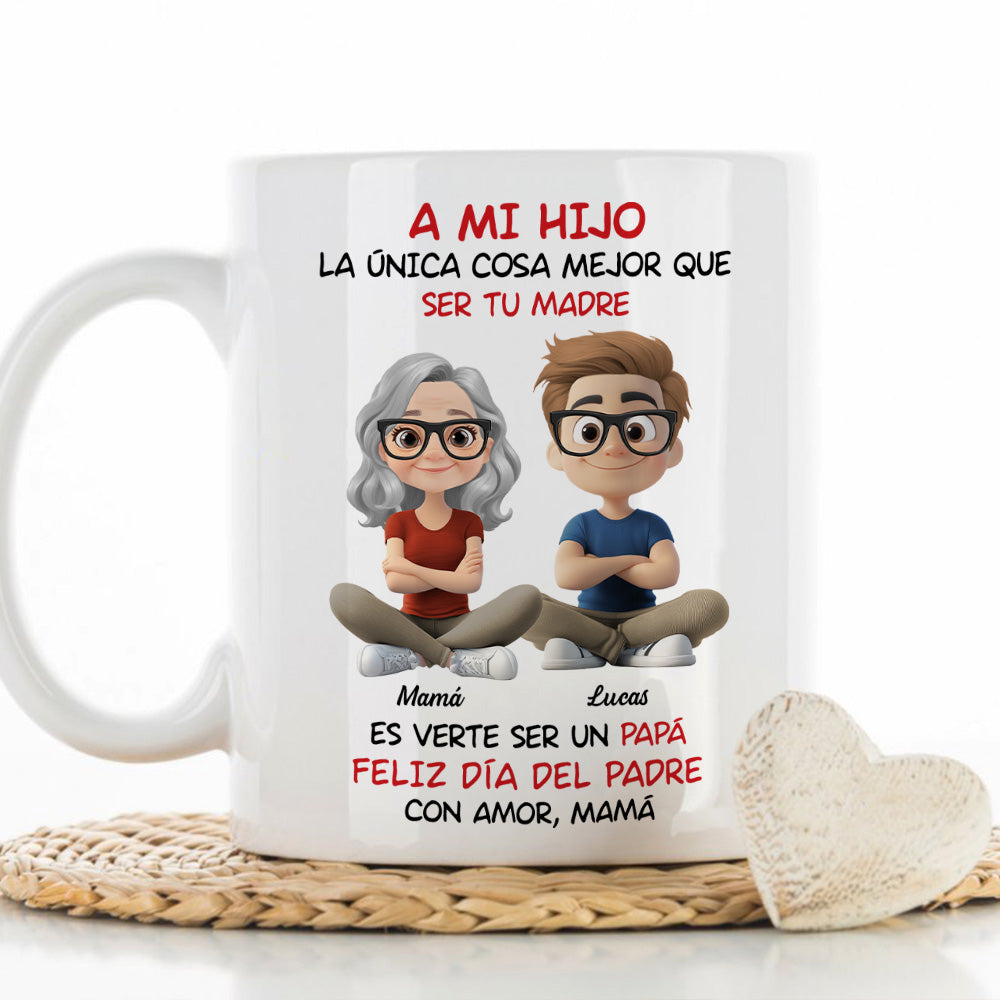 A Mi Hijo Cartoonizado - Taza Personalizada de Café