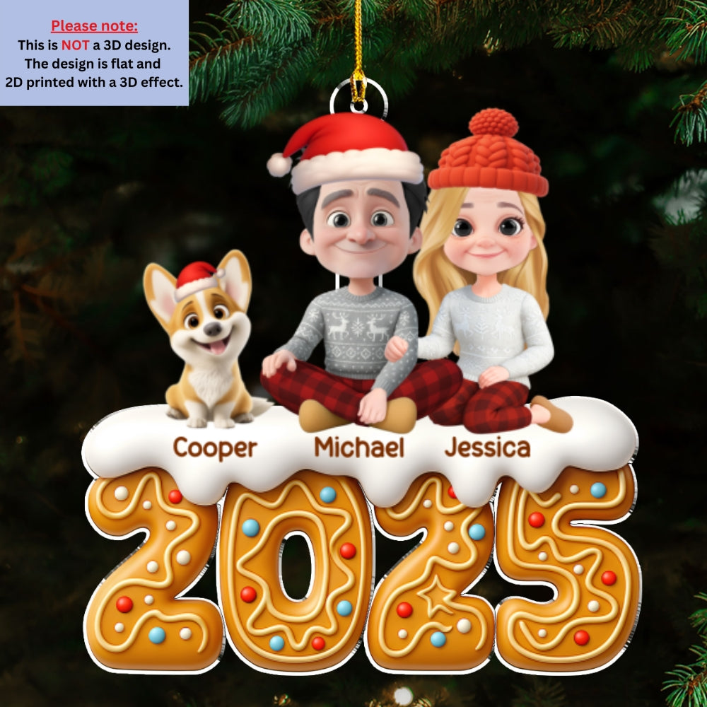Couple And Dog Of The Year - Personalized Custom Acrylic Ornament