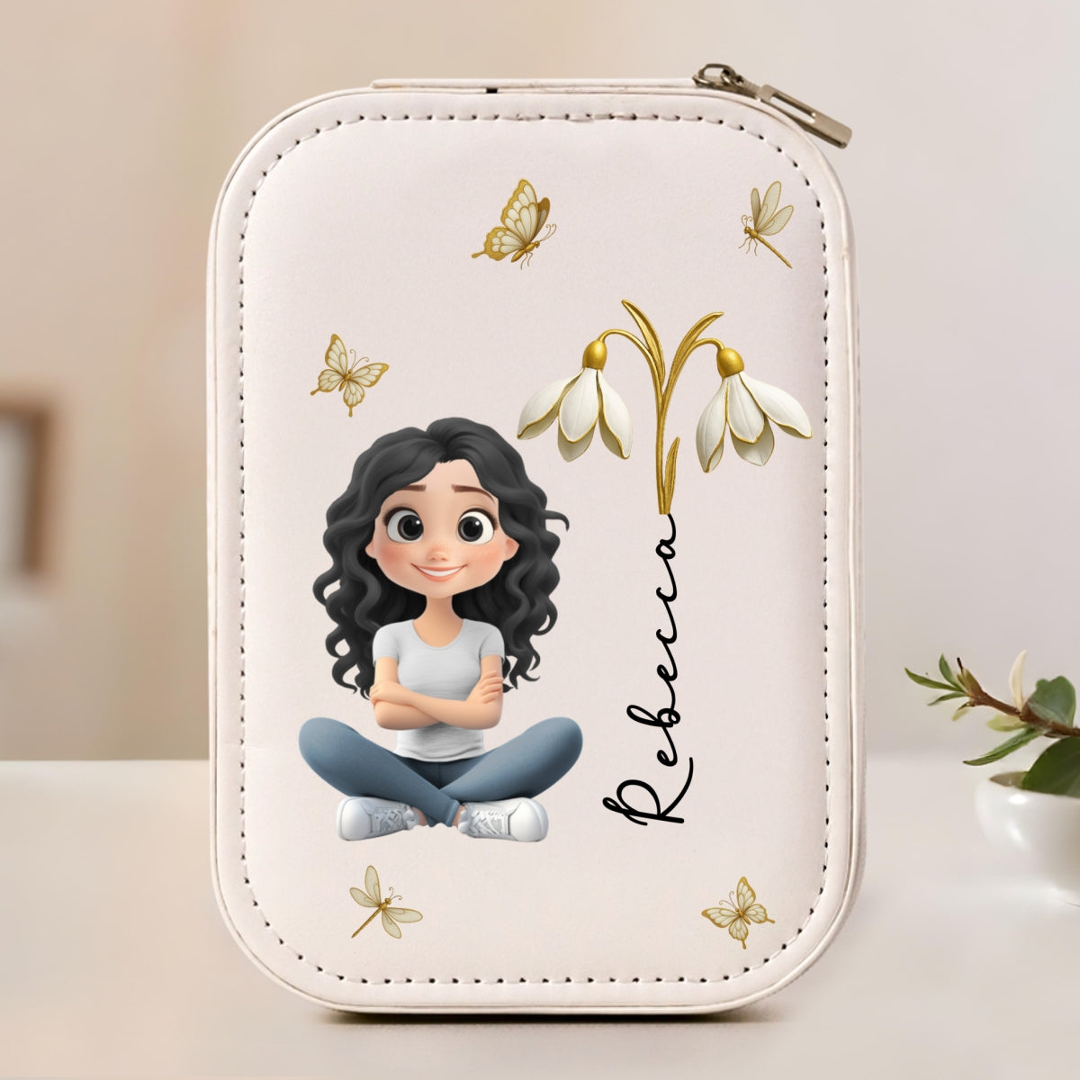 Floral Soul - Personalized Custom Jewelry Box With LED Mirror