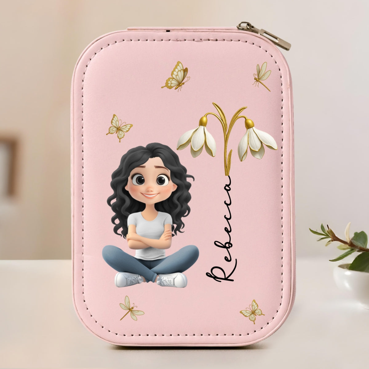 Floral Soul - Personalized Custom Jewelry Box With LED Mirror