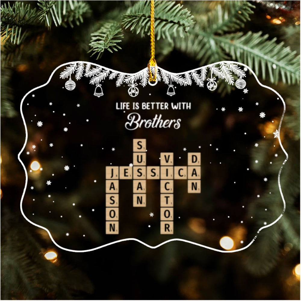 The Love Between Brother And Sister Is Forever - Personalized Custom Acrylic Ornament