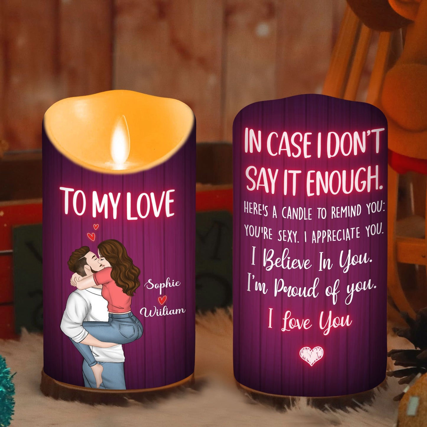 To My Love - Personalized Custom LED Candle