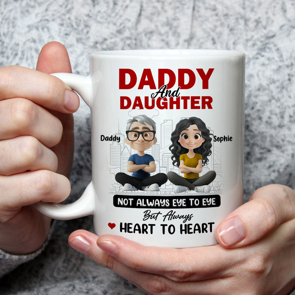 Dad And Daughter Share Love - Personalized Custom Coffee Mug