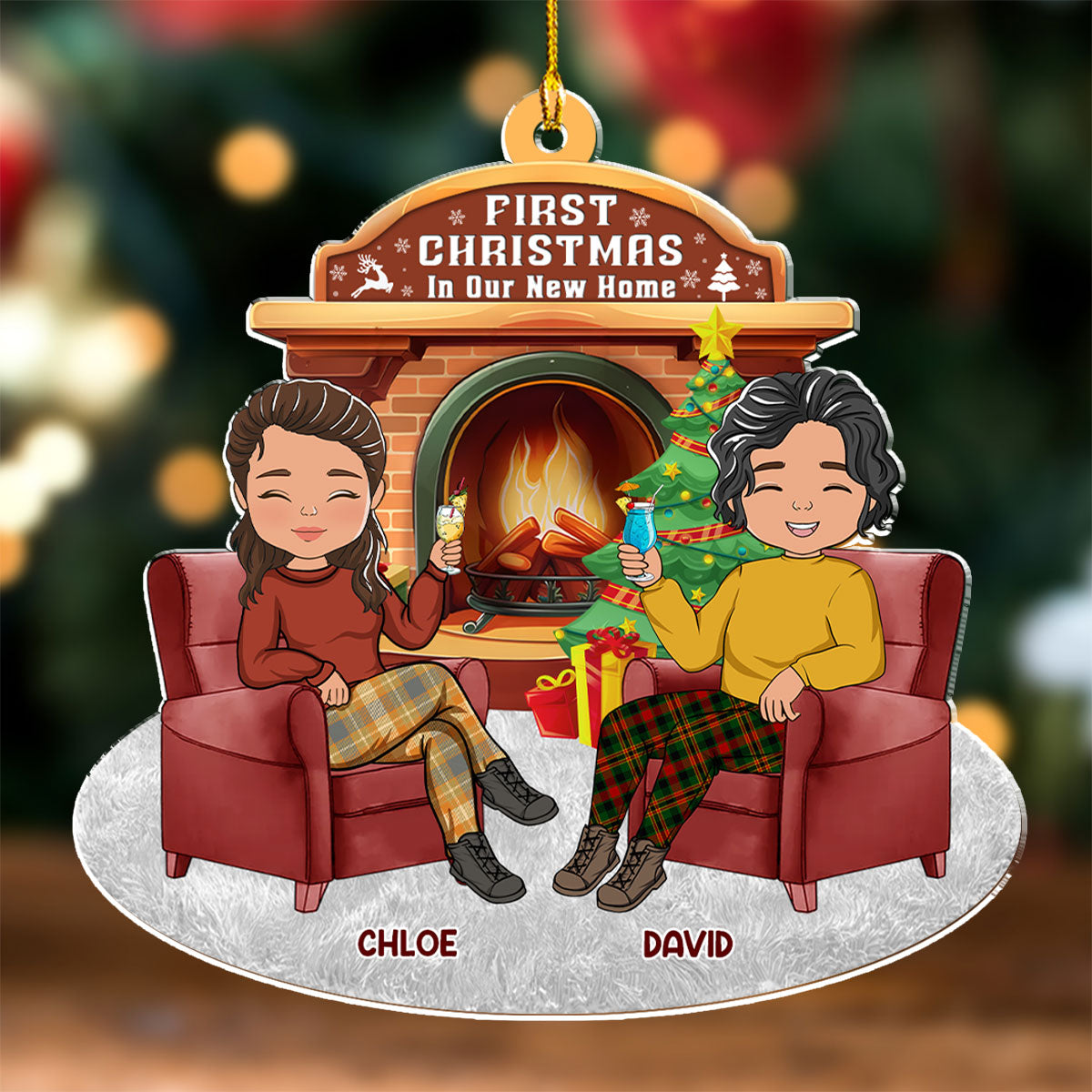 Couple Christmas Together - Personalized Custom Acrylic Ornament