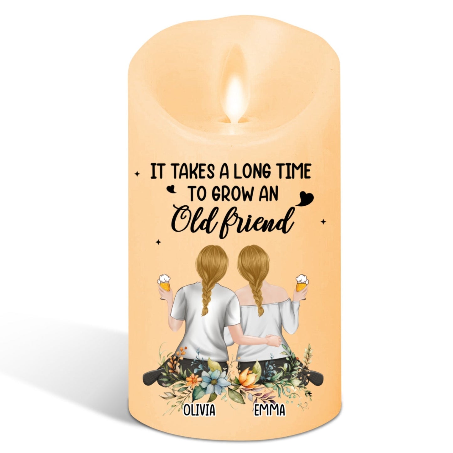 Grow An Old Friend - Personalized Custom LED Candle