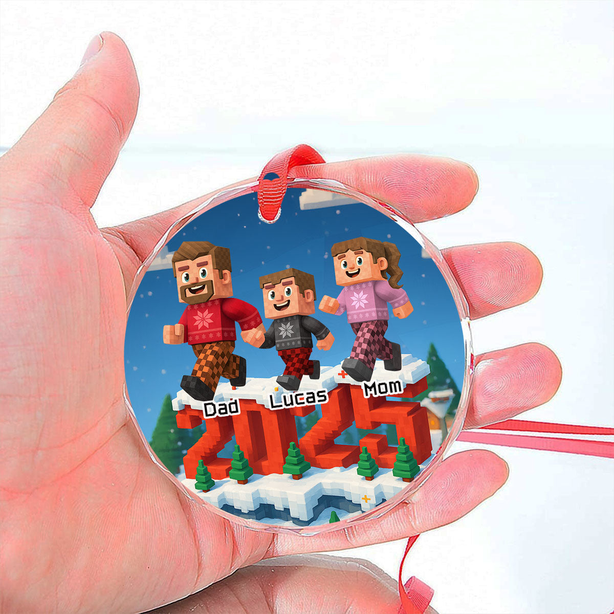 Us In This Year - Personalized Custom 3D Effect Glass Ornament